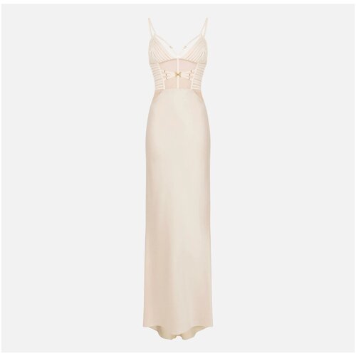 Elisabetta Franchi Dolge obleke ABR5362E2 Bež Slike