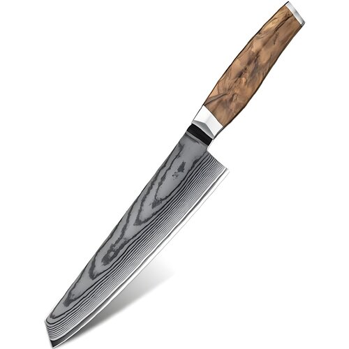  Damaskasti kuhinjski nož ZE-37559 - Kiritsuke / Smeđa KP37559 Cijene