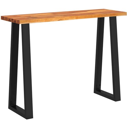 Maison Chic konzolna miza - miza ob steni z naravnim robom 110x35x80 cm trden akacijev les, (21786516) Slike