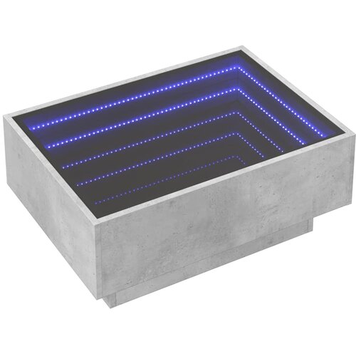  Stolić za kavu LED siva boja betona 70x50x30 cm drveni Slike