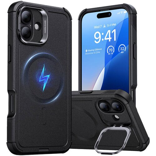 ESR CYBER ​​​​TOUGH (HALOLOCK) OVITEK S STOJALOM ZA IPHONE 16 PLUS (ČRN), (5000087945) Cene