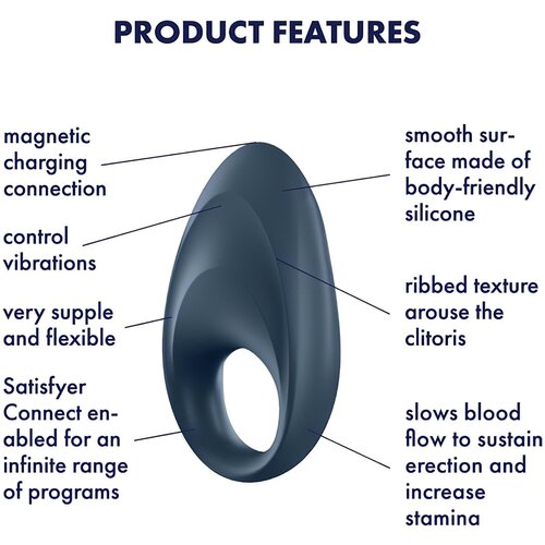 Satisfyer Vibracijski obroček Mighty One APP Slike