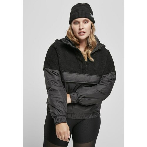 Urban Classics Ladies Sherpa Mix Pull Over Jacket Black/black Cene