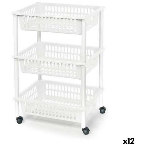 Kolica za Povrće Tontarelli Mito 3 Plastika Bijela 40 x 29 x 62 cm (12 kom.) Cijene