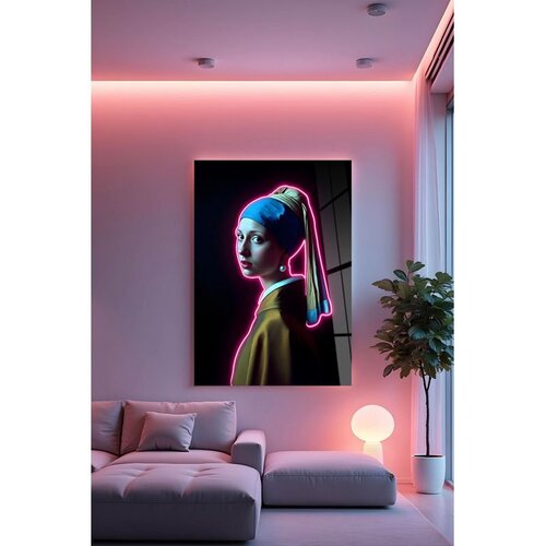 WALLXPERT Hhlneon0019 - Višenamenska Tempered Staklena Slika 50 x 70 cm Cene