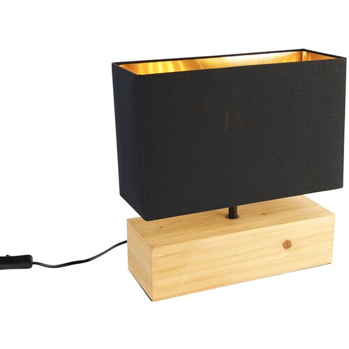 Trio Leuchten Crna/u prirodnoj boji stolna lampa s tekstilnim sjenilom (visina 30 cm) Woody &amp;ndash; Slike