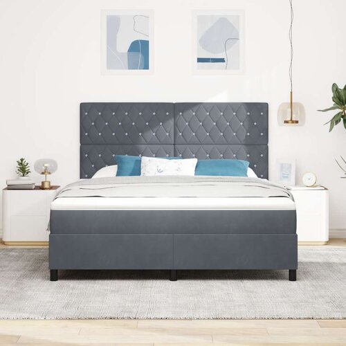 Box Spring Krevet s Madracem Tamno Siva Super King Bar&amp;scaron;un Slike