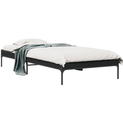 VidaXL Okvir kreveta crni 90 x 200 cm konstruirano drvo i metal Slike
