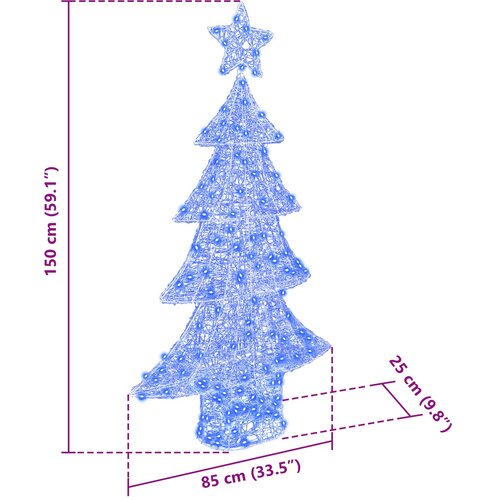  Božićno drvce s 160 LED svjetlima Plava 150 cm Akril Slike