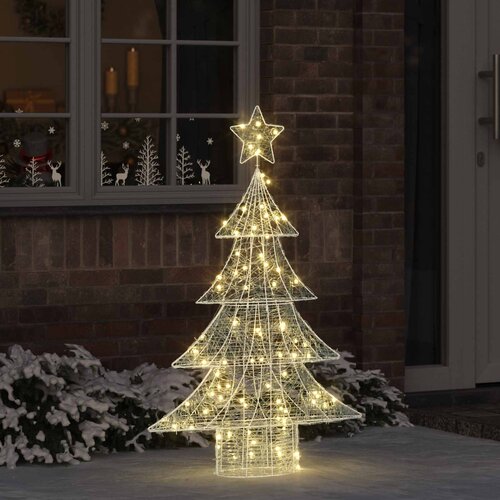  Božićno drvce s 100 LED svjetlima Topla bijela 120 cm Akril Cijene