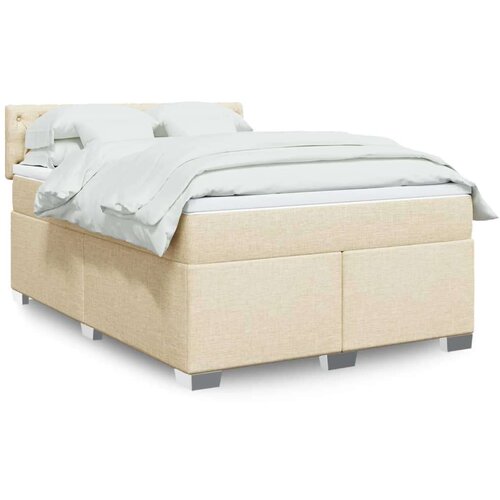 vidaXL Krevet s oprugama i madracem krem 140 x 190 cm od tkanine Cijene