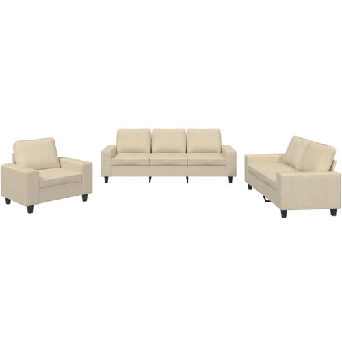 Maison Chic Sedežna garnitura - kavč 3-delna krem blago, (21728459) Cene
