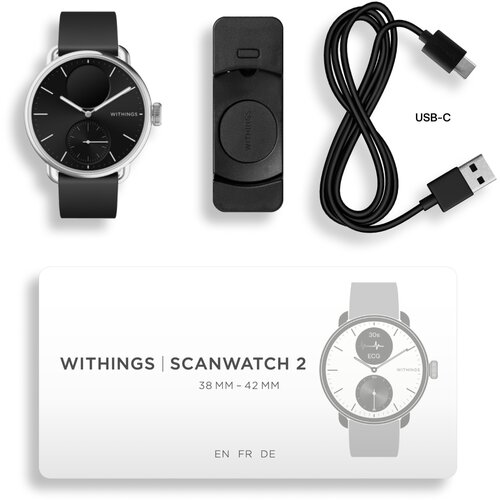 Withings scanwatch 2 38mm schwarz/silber Slike
