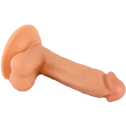 Mr. Rude - realističan dildo s ljepljivim potplatima, testisi - 17 cm (prirodni) Cene