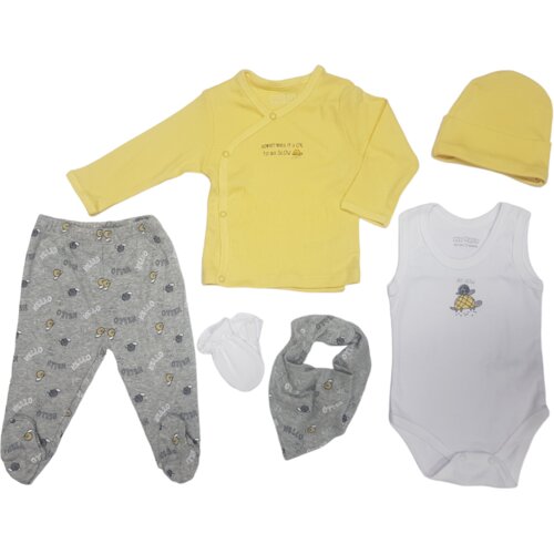 My Baby Komplet za bebe, 6 delova, Žuto-sivi Slike