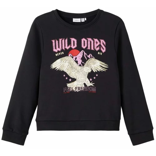 name it Sweater majica 'Wild ones' bež / roza / svijetloroza / crna