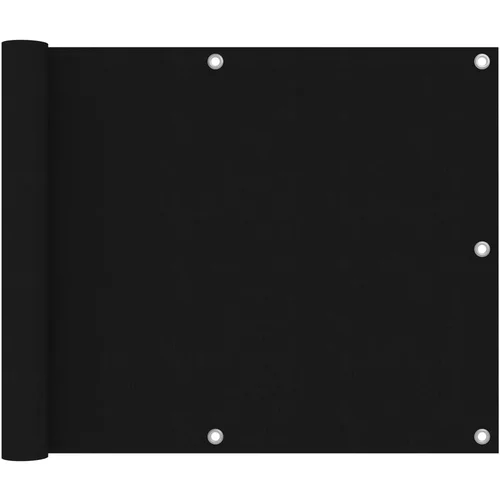 vidaXL Balkonsko platno črno 75x500 cm oksford blago, (20610030)