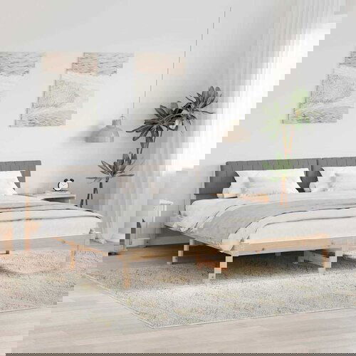 vidaXL Okvir kreveta Smeđa i taupe 180 x 200 cm Masivna borovina Cene