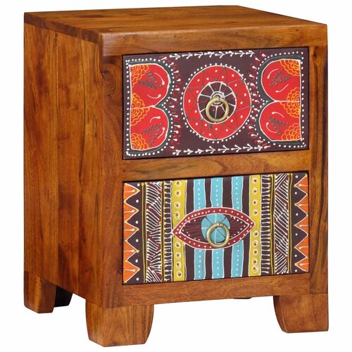vidaXL Noćni ormarić 35x35x45 cm puno drvo bagrem Cijene