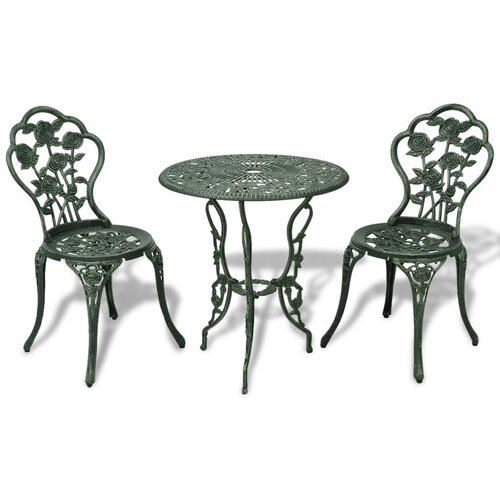 The Living Store 3-dijelni bistro set od lijevanog aluminija zeleni Cene