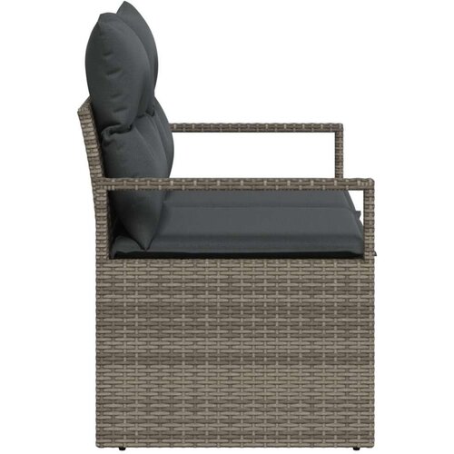 VidaXL Sofa za vrt s jastucima za 2 osobe Siva Poliratan Slike