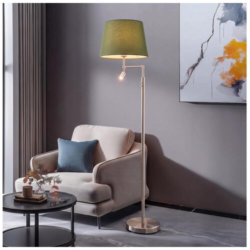 Brilagi LED stojeća lampa CERIA 1xE27/60W/230V + LED/2,1W mat hrom/zelena Slike