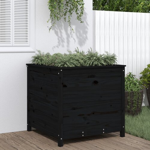 vidaXL Vrtna sadilica crna 82 5 x 82 5 x 78 cm od masivne borovine Cijene