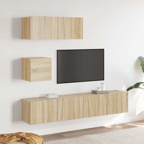  4-dijelni set TV ormarića boja hrasta sonome konstruirano drvo Cene