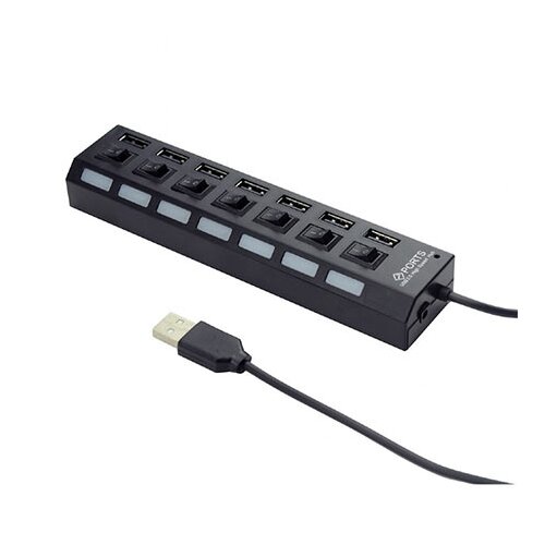  USB HUB GEMBIRD aktivni sa prekidačima UHB-U2P7-03, 7 port, LED indikator, black, + strujni adapter Cene