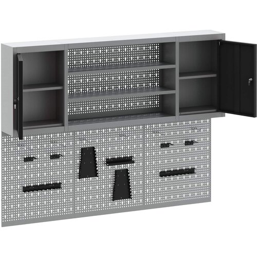  Set ormara za alate 4 pcs Crna Čelik s prahom premazan Slike
