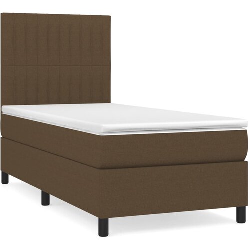 Maison Chic Box spring postelja - Vzmetna postelja z vzmetnico temno rjava 90x200 cm blago SL6600, (21908576) Cene