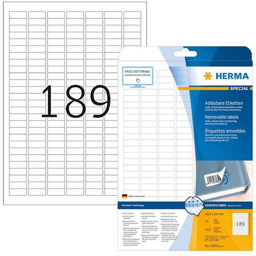 Herma Samolepilne etikete, (25,4 x 10 mm) 25/1 Slike