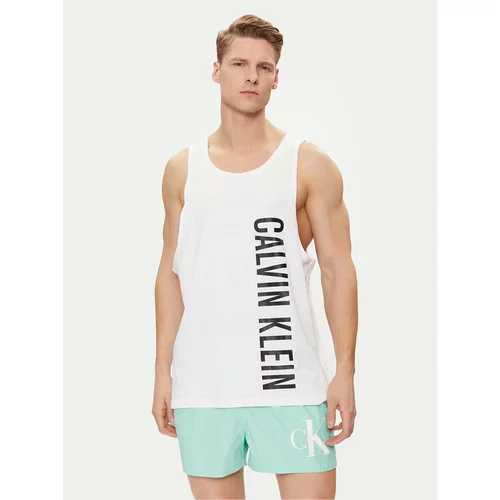 Calvin Klein Swimwear Majica brez rokavov KM0KM00997 Bela Regular Fit