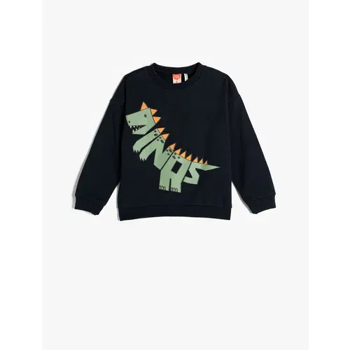 Koton Sweatshirt with Dinosaurs Printed Crewneck