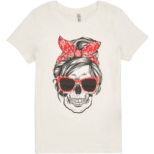 Only Majice s kratkimi rokavi KOGEMMA REG S/S SKULL TOP CS Bela Slike