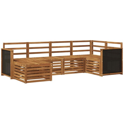 vidaXL Kotna sedežna garnitura 5 pcs Naravna Masiven les akacije, (5000283705) Cene