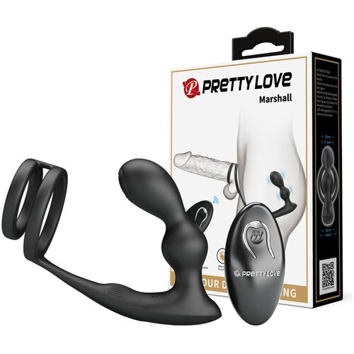  Prsten za penis Pretty love Marshall, 12 režima, Crni Slike