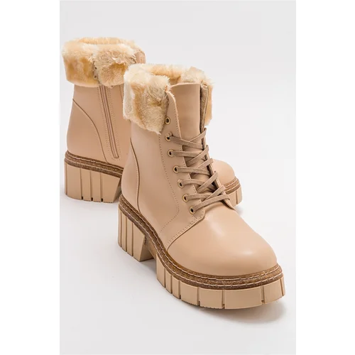 LuviShoes JAYLA Women's Beige Boots.