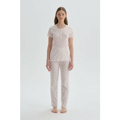 Dagi Pajama Set - White - Heart Slike