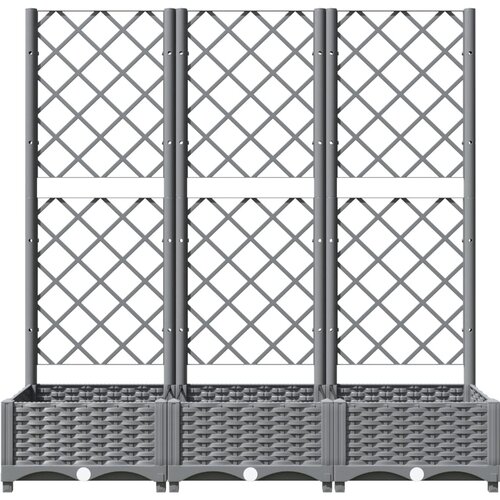 Vrtna sadilica s re&amp;scaron;etkom svjetlosiva 120 x 40 x 121,5 cm PP Slike