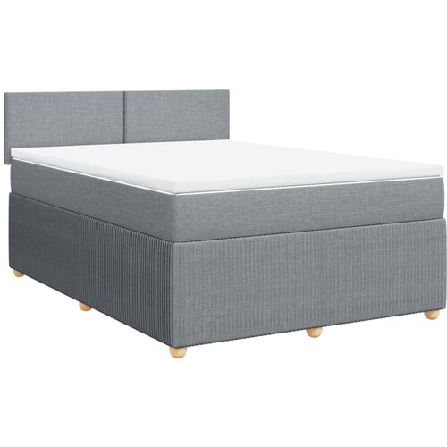 Maison Chic Box spring postelja - Vzmetna postelja z vzmetnico svetlo siva 140x200 cm blago SL17846, (21894354) Cene