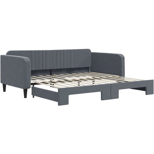 VidaXL Izvlečna dnevna postelja temno siva 100x200 cm žamet, (20937345) Slike