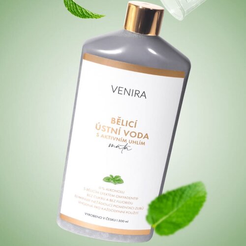 Venira Whitening Mouthwash with Active Charcoal vodica za usta s aktivnim ugljenom i učinkom izbjeljivanja 500 ml Slike