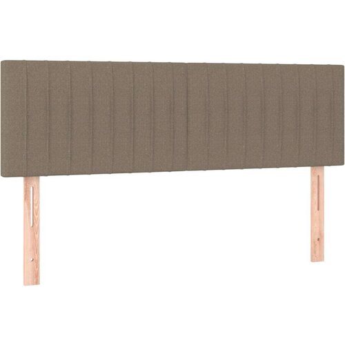  Krevet s oprugama i madracem smeđesivi 140 x 190 cm od tkanine Slike