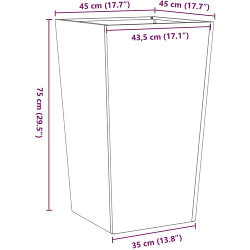vidaXL Vrtno korito 2 kosa bela 45x45x75 cm jeklo Cene