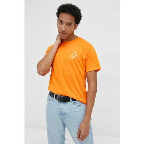 Huf Bombažna kratka majica oranžna barva