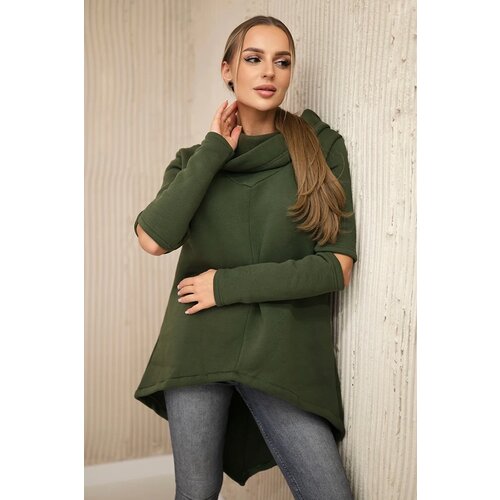 Kesi Insulated sweatshirt with a longer back khaki Cene