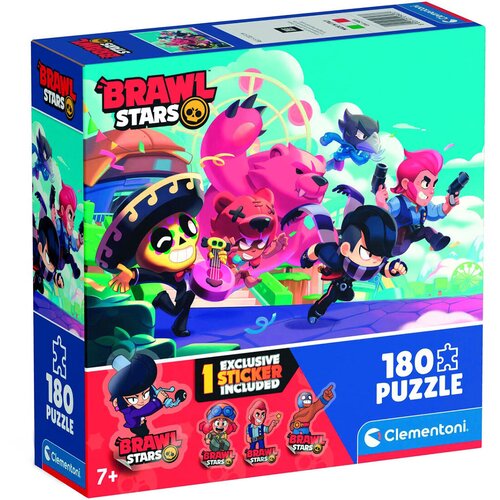 Clementoni Brawl Stars Superjunaki v akciji 180 delni puzzle s nalepkami &amp;ndash; Slike