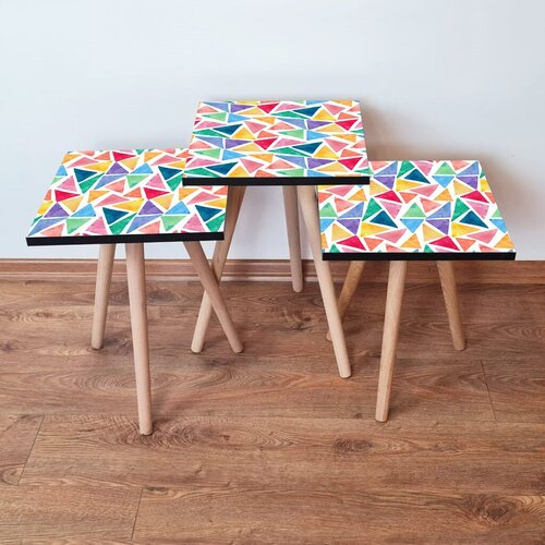 Hanah home set klub stočića 3Shp394, 3 komada, Šarena Cene