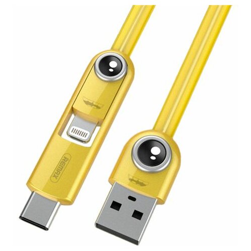 Remax data kabl Cutie za iPhone 6/6S/Micro USB/Type C RC-073th žuti 1m Slike